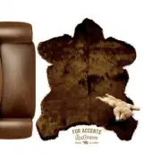 Bear Skin Rug - Plush Brown Shag Faux Fur - Bonded Suede Lining - Made in USA