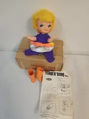 Vintage 1969 REMCO Finger Ding Doll Puppet Toy Go Go Girl Betty W Boots