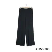 在飛比找momo購物網優惠-【GINKOO 俊克】鬆緊簡約寬褲