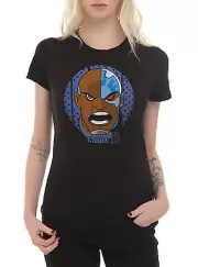 DC Comics Teen Titans Cyborg Head Girls T-Shirt