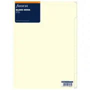 6pc Filofax A4 Blank Index Refill Note/Memo Divider Tab File Organiser Cream