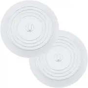 BEADNOVA Bathtub Drain Stopper - Bath Plug for Tub, Sink - 6 Inches, 2 Pack, White