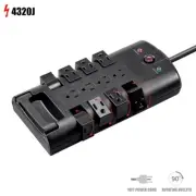 12 Outlet Surge Protector Power Strip 4320J Grounded Rotating Socket 10FT Cord