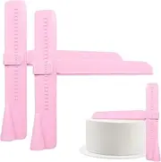 Spendeal 2Pcs Adjustable Cake Scraper Icing Smoother Cream Smoother Polisher Kitchen Baking Edge Tool for Buttercream, Mousse, Cheese, Fondant Cake Decorating (Pink)