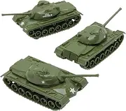 TimMee Toy Tanks for Plastic Army Men - OD Green WW2 3pc - Made in USA
