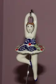 Polish Pottery Ballerina Ornament! UNIKAT Signature Paper Lanterns!