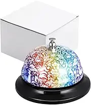 Zerodeko Stobok Metal Service Bell for Restaurant and Home Bar, Loud Call Bell for Elderly Assistance and Pet Training, Multi-Color, 3.35 X 3.15 X 2.28 Inches