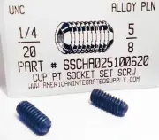 1/4-20x5/8 Hex Socket Set Screws Cup Point Alloy Steel (25)