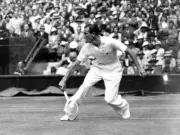Britain's Fred Perry in Wimbledon Centre Court Historic Old Photo