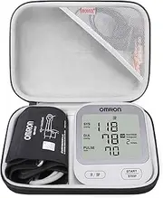 BOVKE Carrying Case Compatible with OMRON Silver BP5255 and OMRON Bronze BP5150 Upper Arm Blood Pressure Monitor with Cuff, Mesh Pocket for Batteries and Charger, Black