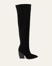 UMA OVER THE KNEE BOOTS BLACK SUEDE