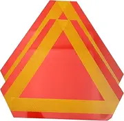 Slow Moving Triangle Warning Sign 2 Pack Triangle Reflectors Aluminum Construction Weatherproof for Trucks Bikes Roadside Safety