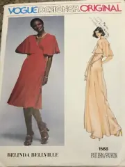 VOGUE AMERICAN DESIGNER #1568-BELINDA BELLVILLE - LADIES DRESS PATTERN 10 FF
