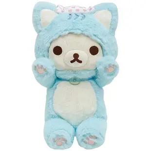 (現貨在台)日本正品Rilakkuma 拉拉熊 懶懶熊 San-X 絨毛 娃娃 抱枕 公仔 布偶 貓咪 懶妹 藍色款