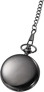[VALICLUD] 1Pc Retro Two Faced Black Alloy Pocket Watch Classic Delicate Quartz Design Vintage Style for Collectors and Present Giving Retro Pocket Watch