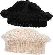 [WRITWAA] 2pcs Breathable Beret Hats French Style Hat Elegant Sunshade Beret for Girls Casual Daily Wear