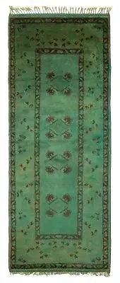 Vintage Hand-knotted Runner Rug 2'10" x 7'0" Traditional Wool Carpet