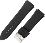 ARSUGMZ Silicone Watch Strap Fit for Guess Watch U0247g3 W1058g2 W0040g3 Waterproof Sweat Proof Soft Comfortable Blue Rubber Watchband 22mm(Black-Steel)