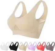 [Gasuio] 2024 Upgrade Sports Bras for Women, Breathable Cool Liftup Air Bra Large Size Padded No Underwire Full Support Everyday Bra