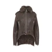 [Rick Owens] Rick Owens-Dark Dust Lamb Leather Exploder Jacket-Donna 40 IT