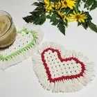 2Pcs Handwoven Drink Coasters Nordic Style Insulation Mat Decorative Mat Home