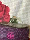 Tory Burch Mini Miller Flat Thong Jelly Sandals - Green Multi/Gold/US8M /$98