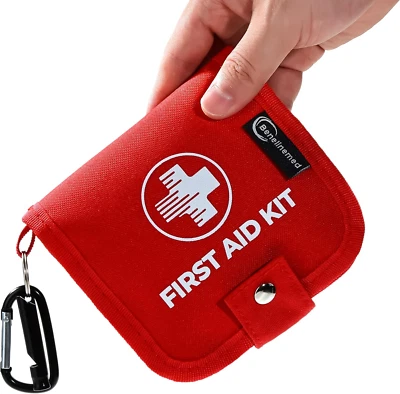 137Pc Mini First Aid Kit - Small Emergency Medical Kit Red for Home Car Travel
