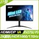 Acer XV275U P3 HDR1000電競螢幕(27型/2K/170Hz/HDMI/DP/VA)