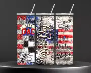 American Flag Worlds Best Dad Father's Day Design 20oz Skinny Tumbler