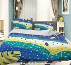3D Leaves Geometric Watercolor Quilt Cover Set Bedding Sets Pillowcases Queen 3