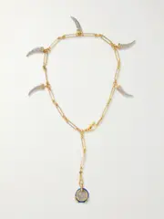 [MAISON MAYLE] MAISON MAYLE - Pamplonne Gold-plated, Silver-tone, Crystal And Enamel Necklace - One size One size Gold
