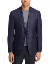 The Men's Store at Bloomingdale's Loro Piana Wool, Silk & Cashmere Fabric Plaid Unstructured Regular Fit Sport Coat