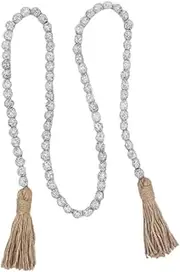 MUSISALY 1Pc String Grey Wooden Beads Wall Pendant Rustic Farmhouse Decorative Beads String for Home Decor Unique Handmade Design with Craftsmanship and Festive Charm