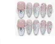 Hand Pressed Nails French Black Edge Translucent Reusable Fake Nails Artificial Manicure Wearable