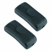 2 x Black Inline Rocker Cord Switch 1A DPST