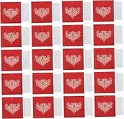 CIMAXIC 20pcs Paper Greeting Cards Table Seat Place Cards for Party 3D Lace Design Festival Name Cards Red Pearl Lightweight and Sturdy