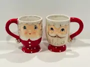 New Johanna Parker Mr. & Mrs. Santa Clause Christmas Mugs Cup Set