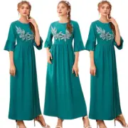 Muslim Women Kaftan Dubai Short Sleeve Maxi Dress Abaya Turkey Cocktail Caftan