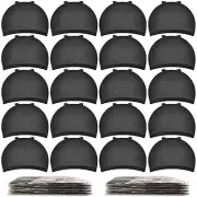 20 Pcs Black Stocking Wig Caps, Stretchy Nylon Wig Caps For Women Men NEW