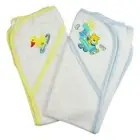 Bambini 021-Yellow-021B-Blue Infant Hooded Bath Towel Yellow - Pack of 2