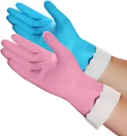 HSL Household Cleaning Gloves - 2 Pairs Reusable Kitchen Dishwashing Gloves with