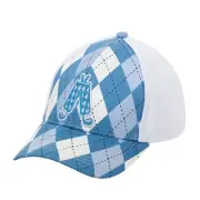 Royal and Awesome Golf Baseball Cap Men`s Old Tom`s Blue Argyle Diamond Hat