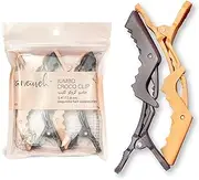 Parvaneh Jumbo Croc Clips,4pcs,Extra Large Alligator Hair Clips for Women,5.4''(13.8cm) Thick & Long Hair,Matte,Strong Grips,Anti-slip Hair Sectioning & Cutting Accessories for Salon,Beige & Brown