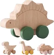 4 Wooden Dinosaur Car, Wooden Dinosaur Toys, Kids Dinosaur Car Toys, Kids Wooden Dinosaur Vehicles, Baby Dinosaur, Wooden Dinosaur Baby Toy for Babies 0-12 Months