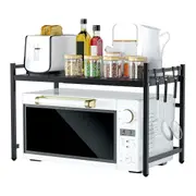 Adjustable Metal Oven Microwave Shelf Kitchen Organiser Storage Rack Holder Set