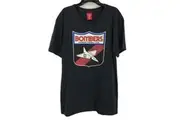 AFL Retro Footy Essendon Bombers Emblem Black Graphic Tee Youth Size Medium NEW