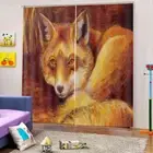 Great Sly Fox Eyes 3D Curtain Blockout Photo Printing Curtains Drape Fabric