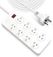 HITRENDS Powerboard, 8-Outlet Power Strip with Switch, Surge Protector Mountable,Max 2400W/10A,1.5-Meter Extension Power Cord for Travel Cruise Ship Home Office Accessories