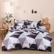 Camara Queen Size Quilt/Doona/Duvet Cover Set M448 Grey Green Black