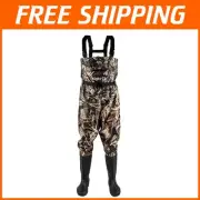 Breathable Chest Waders for Fly Fishing & Hunting - Anti-Slip Boots - Size 6-14